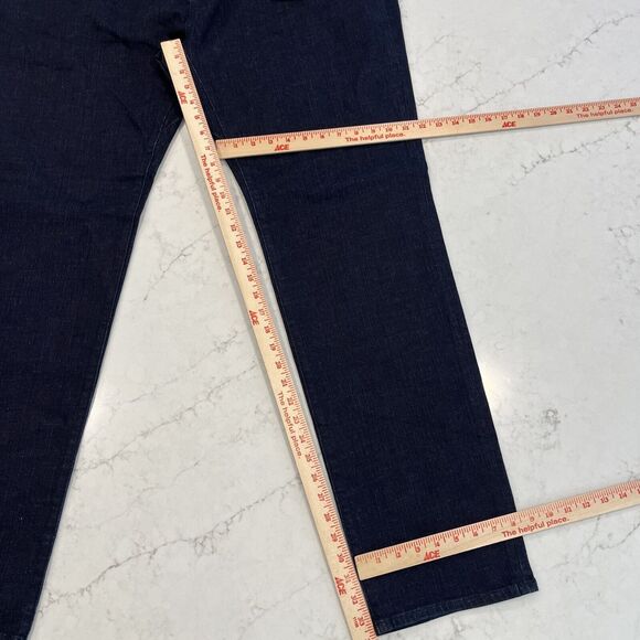 Prana Hillgard NEW Jeans Mens 42x34 Blue Dark Rinse Tapered Leg Slim Fit Organic - Picture 8 of 13